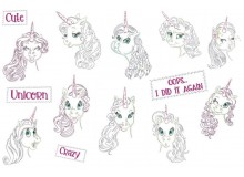 Stickserie - Crazy Unicorn